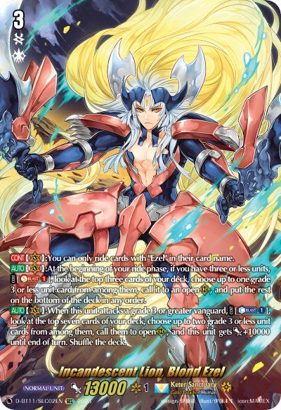 Incandescent Lion, Blond Ezel (D-BT11/SEC02EN) [Clash of the Heroes]