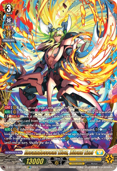 Incandescent Lion, Blond Ezel (D-BT11/FFR11EN) [Clash of the Heroes]