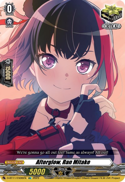 Afterglow, Ran Mitake (D-BT11/EX06EN) [Clash of the Heroes]