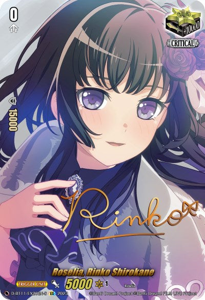 Roselia, Rinko Shirokane (Signature) (D-BT11/EX20EN-S) [Clash of the Heroes]