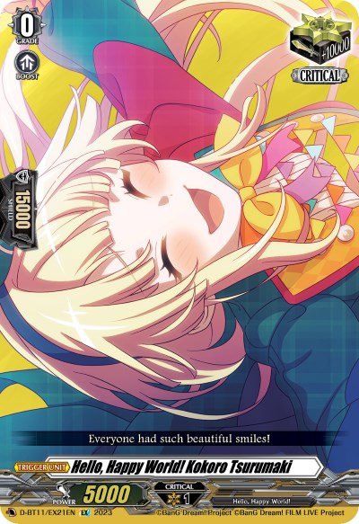 Hello, Happy World! Kokoro Tsurumaki (D-BT11/EX21EN) [Clash of the Heroes]