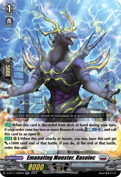 Emanating Monster, Raselec (D-BT11/026EN) [Clash of the Heroes]