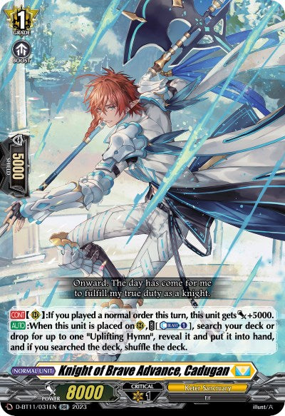 Knight of Brave Advance, Cadugan (D-BT11/031EN) [Clash of the Heroes]