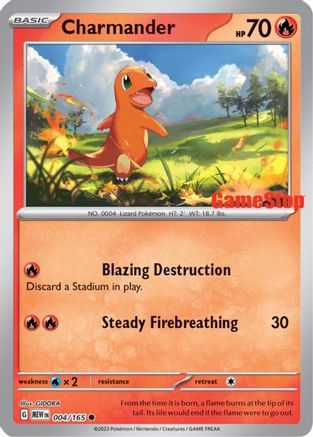 Charmander - 004/165 - Promo - Reverse Holofoil