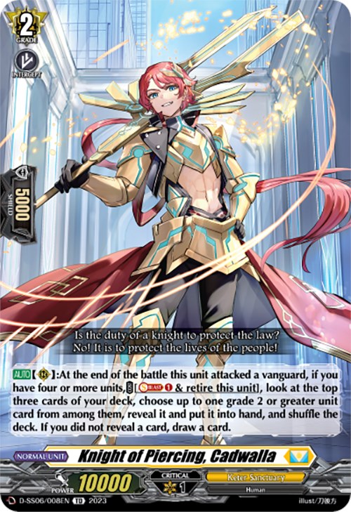 Knight of Piercing, Cadwalla (D-SS06/008EN) [Trial Deck 6: Resonance of Thunder Dragon]