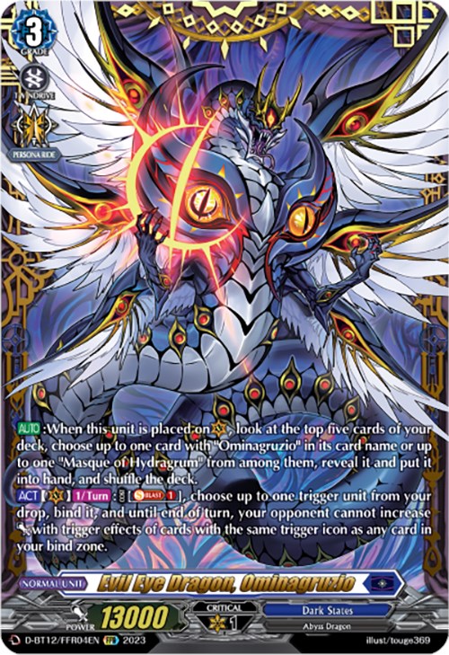 Evil Eye Dragon, Ominagruzio (D-BT12/FFR04EN) [Evenfall Onslaught]