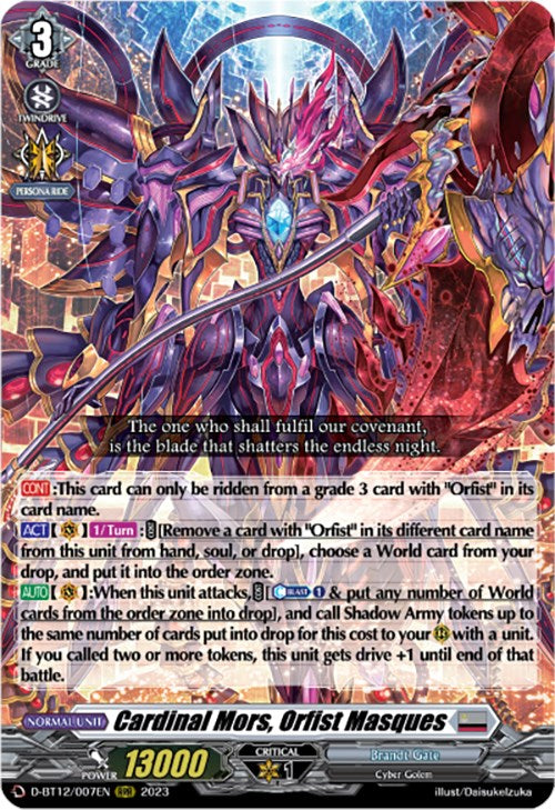 Cardinal Mors, Orfist Masques (D-BT12/007EN) [Evenfall Onslaught]