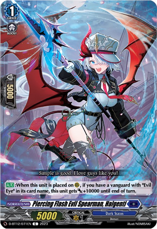 Piercing Flash Evil Spearman, Halgenti (D-BT12/071EN) [Evenfall Onslaught]