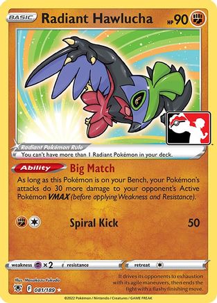 Radiant Hawlucha - - Radiant Rare - Holofoil