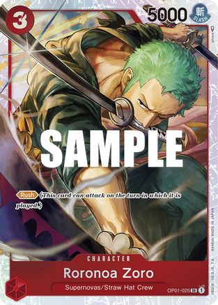 Roronoa Zoro - OP01-025 (Ultra Deck: The Three Captains) - OP01-025 - Super Rare