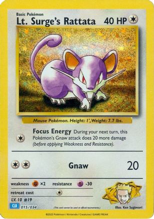 Lt. Surge's Rattata - 015/034 - Classic Collection