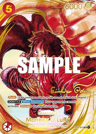 Monkey.D.Luffy (012) (Alternate Art) (Gold-Stamped Signature) - ST01-012 - Super Rare