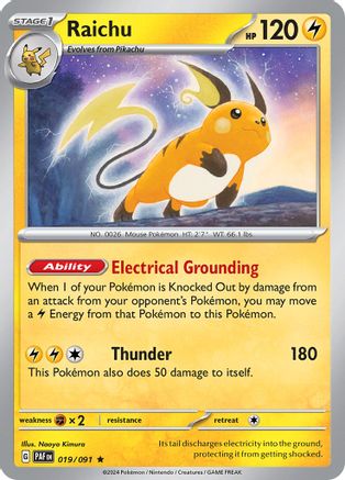 Raichu - 019/091 - Rare - Holofoil