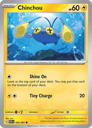 Chinchou - 020/091 - Common - Reverse Holofoil