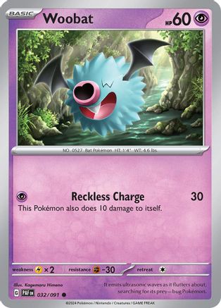 Woobat - 032/091 - Common - Reverse Holofoil