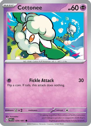 Cottonee - 034/091 - Common - Reverse Holofoil