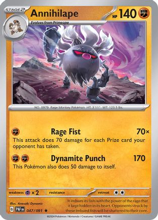 Annihilape - 047/091 - Rare - Reverse Holofoil