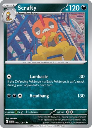Scrafty - 061/091 - Uncommon - Reverse Holofoil