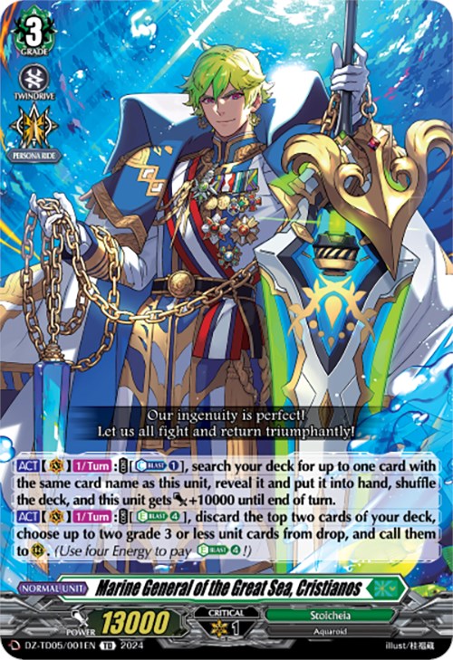 Marine General of the Great Sea, Cristianos (DZ-TD05/001EN) [Start Up Trial Deck: Stoicheia]