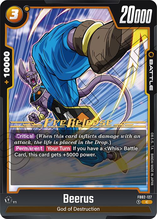 Beerus (FB02-127) [Blazing Aura Pre-Release Cards]