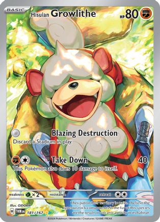 Hisuian Growlithe - 181/167 - Illustration Rare