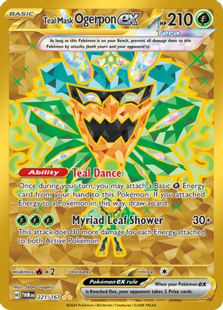 Teal Mask Ogerpon ex - 221/167 - Hyper Rare