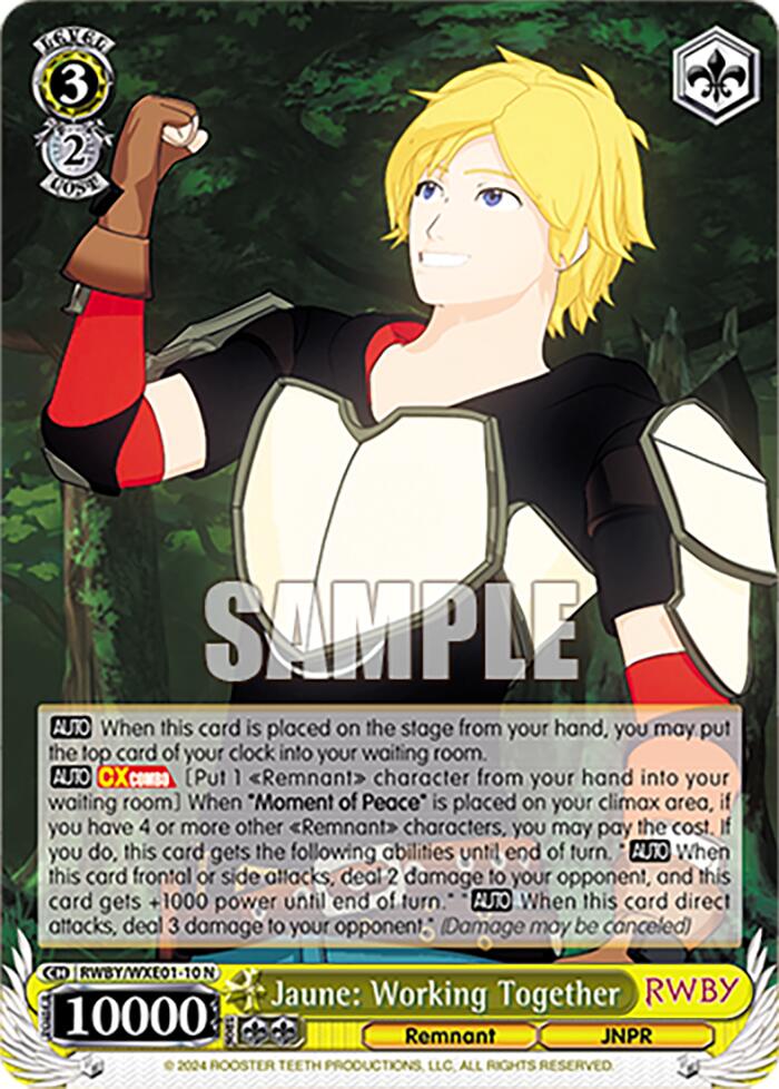 Jaune: Working Together (RWBY/WXE01-10 N) [RWBY: Premium Booster]