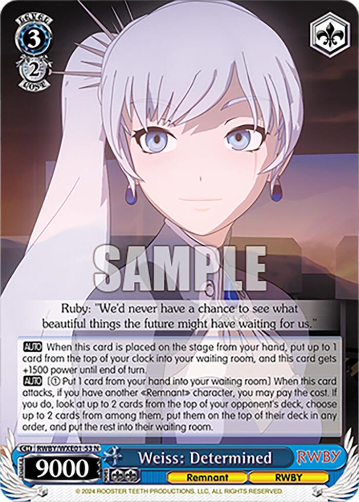 Weiss: Determined (RWBY/WXE01-53 N) [RWBY: Premium Booster]