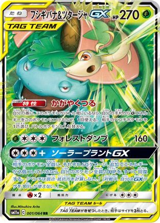 Venusaur & Snivy GX (Japanese) - 001/064 - Double Rare