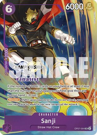 Sanji (Championship 2024 Finalist Card Set) - OP07-064 - Super Rare