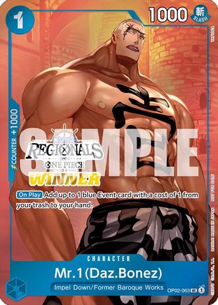Mr.1 (Daz.Bonez) (Online Regional 2024 Vol. 3) [Winner] - OP02-063 - Uncommon
