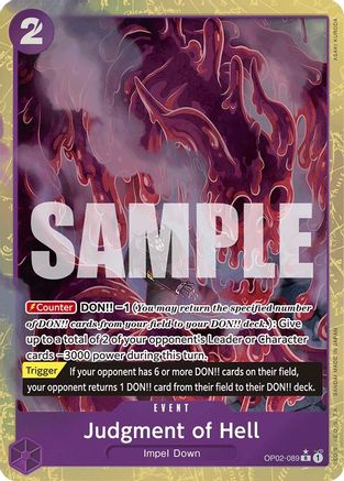 Judgment of Hell (Alternate Art) - OP02-089 - Rare