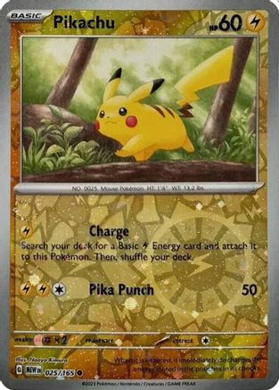 Pikachu - 025/165 - Common - Reverse Cosmos Holo (Costco Exclusive)