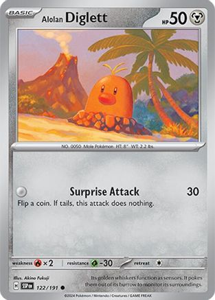 Alolan Diglett - 122/191 - Common - Reverse Holofoil