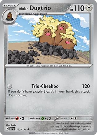 Alolan Dugtrio - 123/191 - Uncommon - Reverse Holofoil