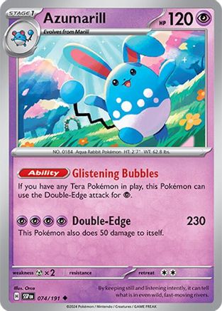 Azumarill - 074/191 - Uncommon - Reverse Holofoil