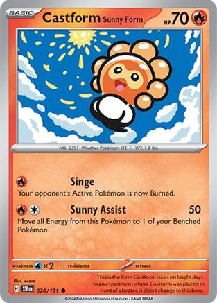 Castform Sunny Form - 020/191 - Common - Reverse Holofoil