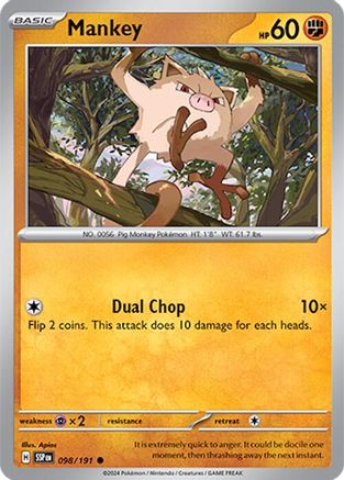 Mankey - 098/191 - Common - Reverse Holofoil