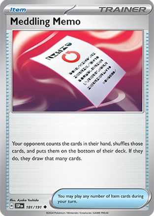 Meddling Memo - 181/191 - Uncommon - Reverse Holofoil