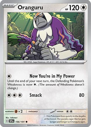 Oranguru - 156/191 - Common - Reverse Holofoil