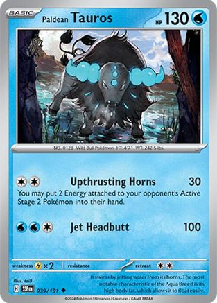 Paldean Tauros - 039/191 - Uncommon - Reverse Holofoil