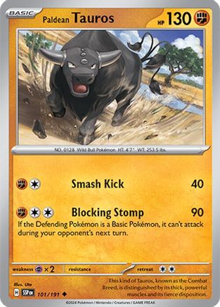 Paldean Tauros - 101/191 - Uncommon - Reverse Holofoil