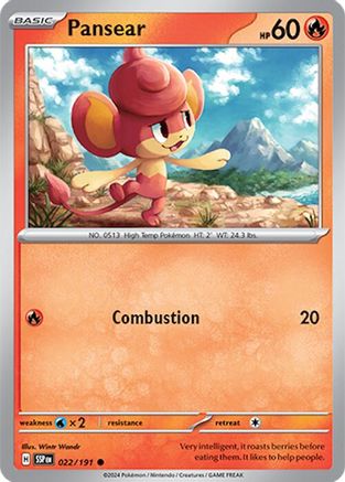 Pansear - 022/191 - Common - Reverse Holofoil
