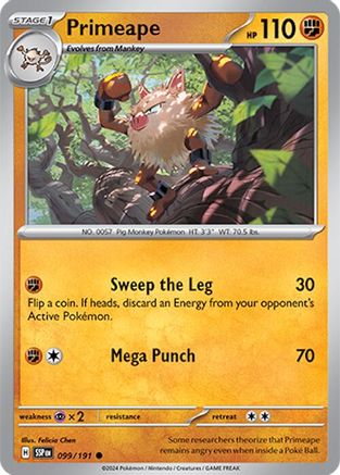 Primeape - 099/191 - Common - Reverse Holofoil