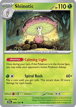 Shiinotic - 009/191 - Uncommon - Reverse Holofoil