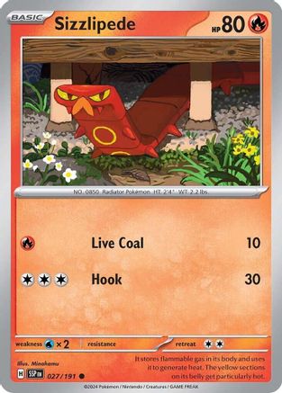 Sizzlipede - 027/191 - Common - Reverse Holofoil