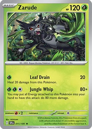 Zarude - 011/191 - Rare - Reverse Holofoil