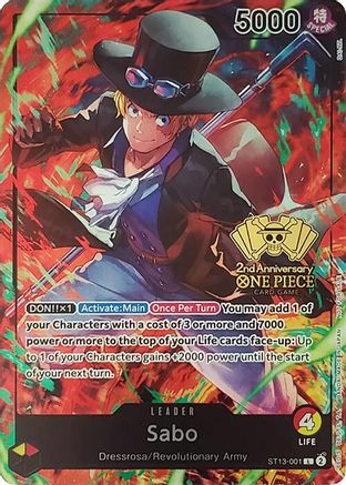 Sabo (2nd Anniversary Tournament) - ST13-001 - Leader