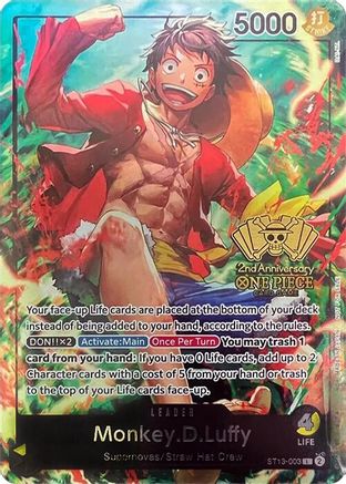 Monkey.D.Luffy (2nd Anniversary Tournament) - ST13-003 - Leader