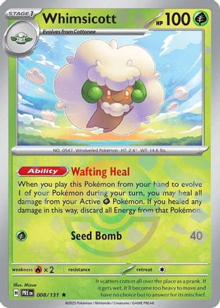 Whimsicott (Poke Ball Pattern) - 008/131 - Rare - Holofoil